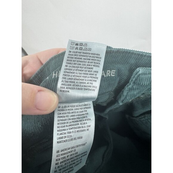 American Eagle Super High Rose Flare Women 0 Forest Green Retro Preppy Western - Picture 7 of 11